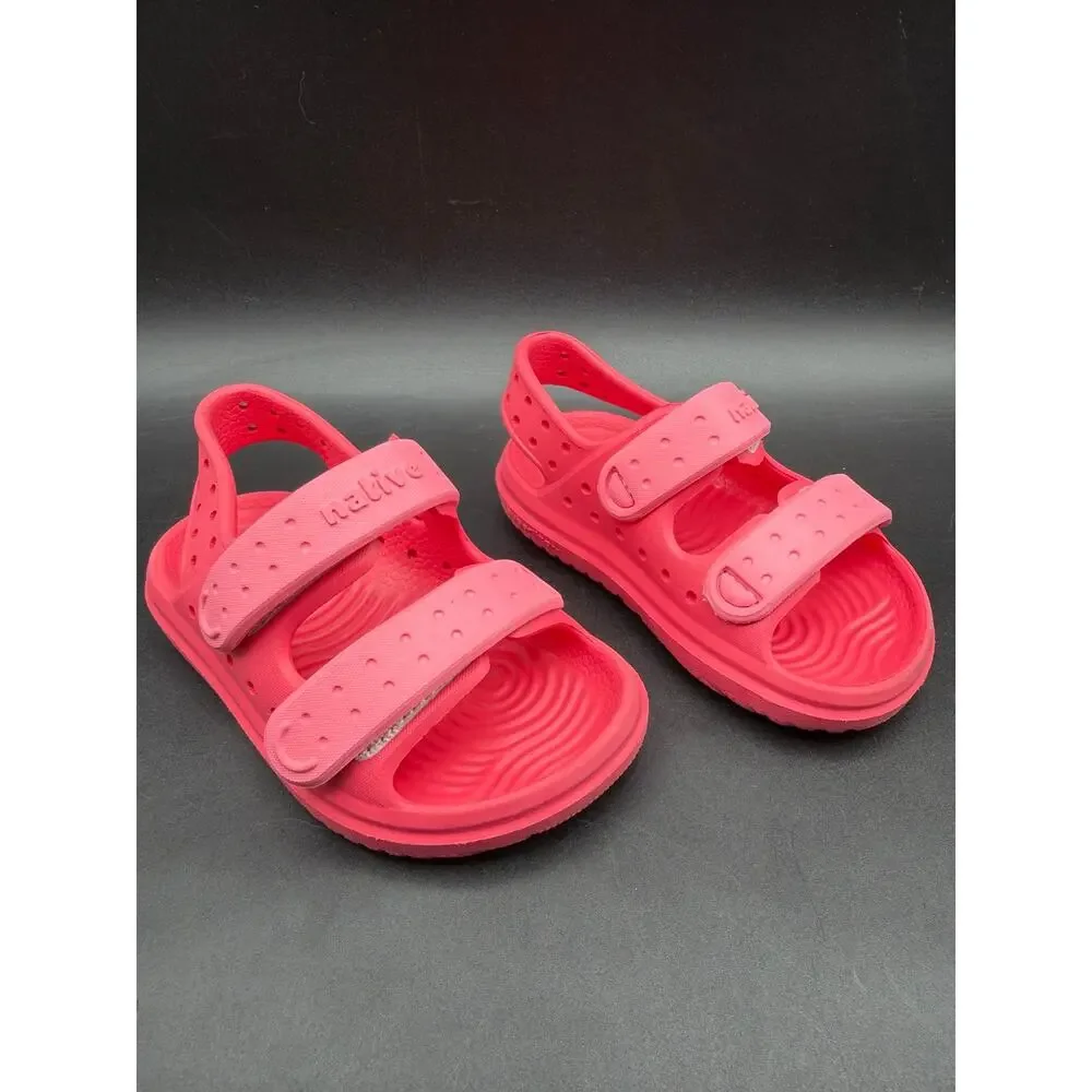 Native Charley Sandals Pink Hook Loop Waterproof Toddler Kids Size C5